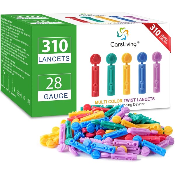 CARELIVING Lancets for Diabetes Testing - 28 Gauge Diabetic Blood