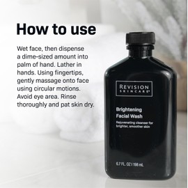 Revision Skincare Brightening Facial Wash, Daily Face Wash for Oily and Combination Skin with Vitamin C, Glycolic Acid, and Salicylic Acid to Brighten, Exfoliate, and Remove Impurities, 3.4 fl oz