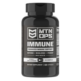 MTN OPS Immune™ Capsules Daily Immune Support with Vitamin D, Vitamin C, Zinc, Elderberry, Echinacea & Antioxidants - 60 Easy-Swallow Capsules - 30 Servings