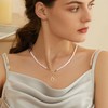 ZENGSING Initial Pearl Necklace Bracelets Set Women's Pearl Jewellery Set