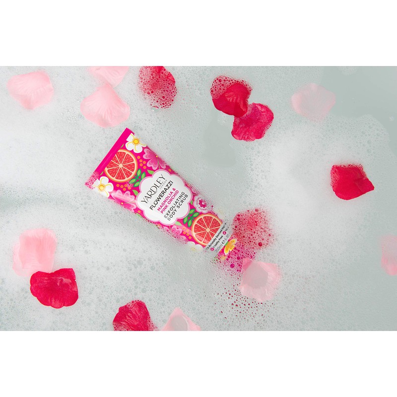 Yardley London Flowerazzi Exfoliating Scrub, Magnolia and Pink Orchid