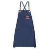 sourcing map Canvas Chef Aprons 75x69cm Adjustable Strap Cross Back