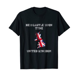 Retro Newcastle Upon Tyne United Kingdom Distressed Flag T-Shirt