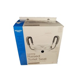 Equate FG31F044T Locking Raised Toilet Seat with Adjustable Handles, White