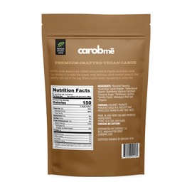 CAROBME Organic Carob Covered Peanuts 8oz.,Vegan Soy Free Gluten-Free, Caffeine Free Substitute for Chocolate, Candy and chocolate covered nut snacks