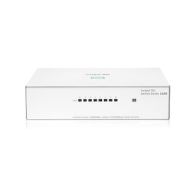 HPE Networking Instant On Switch Series 1430 8-Port Gb Unmanaged Layer 2 Ethernet Switch | 8X 1G | Fan-Less | US Cord (R8R45A#ABA)