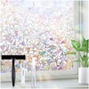 rabbitgoo Window Privacy Film Stained Glass Rainbow 3D Prism Decorative