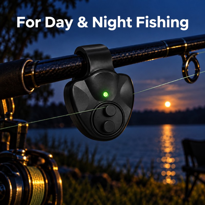 Electronic Fishing Bite Alarm with LED Indicator – Rod Clip