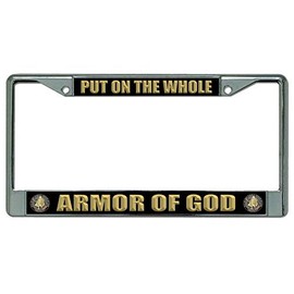 Armor of God Chrome License Plate Frame