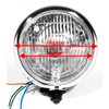 5¾ Inch H4 Headlight Black Chrome Bates Style with Parking