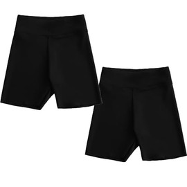Smilore Girls Shorts Stretchy Cycling Shorts Kids School Gymnastics Dance Shorts Breathable and Safety Dress Short Black 7-8 Years