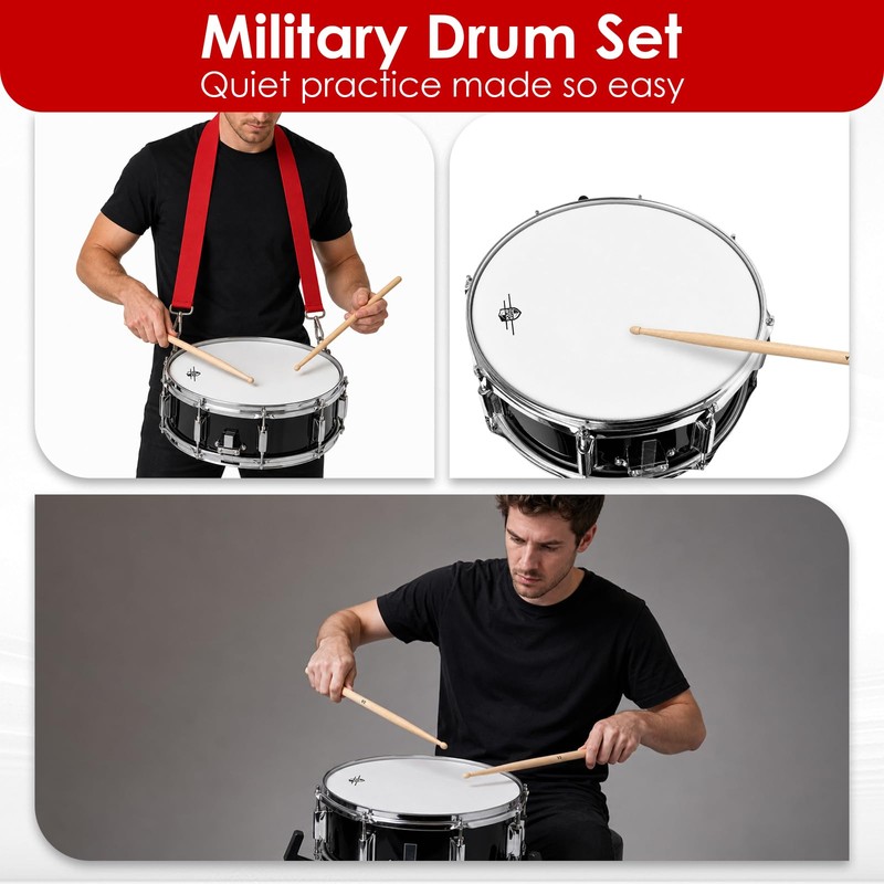 Polar Lights 14" x 5.5" Military-Style Snare Drum Set with