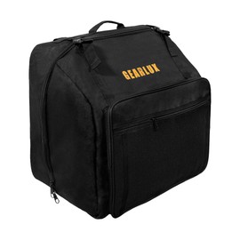 Gearlux Accordion Backpack Gig Bag with Shoulder Straps and A4-Size Pouch - Black