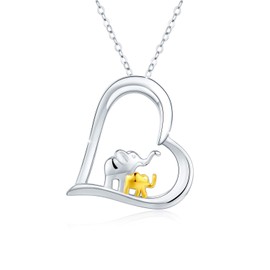 CUOKA MIRACLE Elephant Necklaces 925 Sterling Silver Elephant Necklaces for Women Lucky Elephants Jewelry Mother's Day Gift for Girls Wife