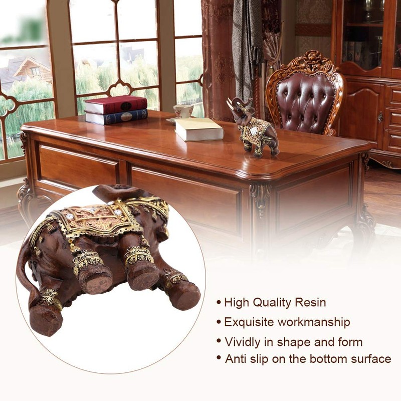 Caredy Elephant Statue Feng Shui Elephant Statue Happy Wood Grain