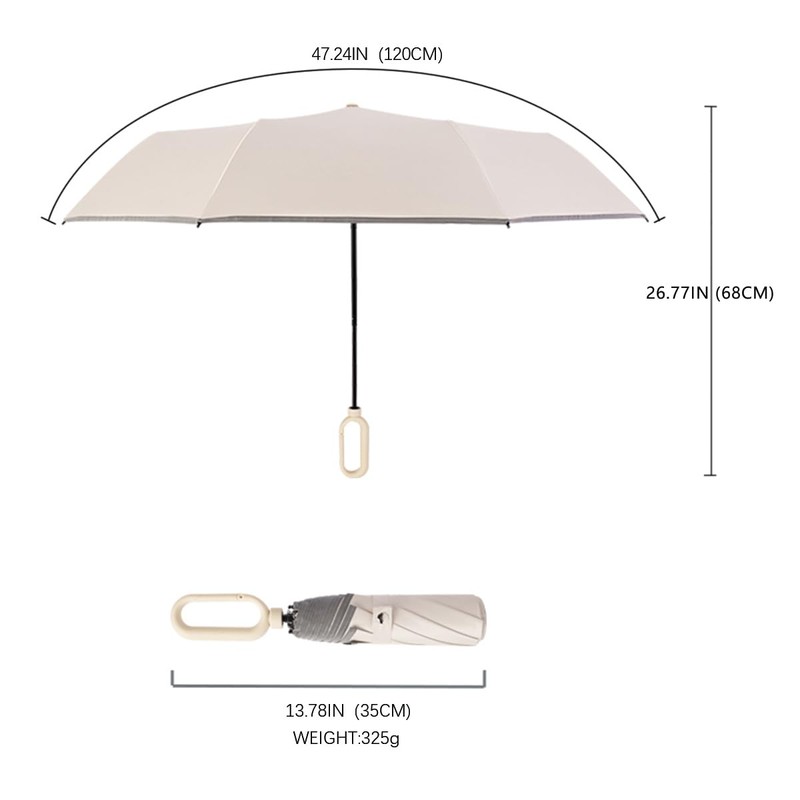 Foldable Windproof Ring Buckle Umbrella with Protect the Reflective Strip