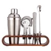 BIRDROCK HOME 10 Piece Bartender Kit with Wood Stand |