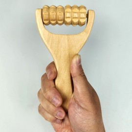 Handy massager, portable wooden massager, protruding manual massage roller leg massage 2ea