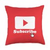 Subscribe Button Red Play Button Gifts for Content Creators Throw
