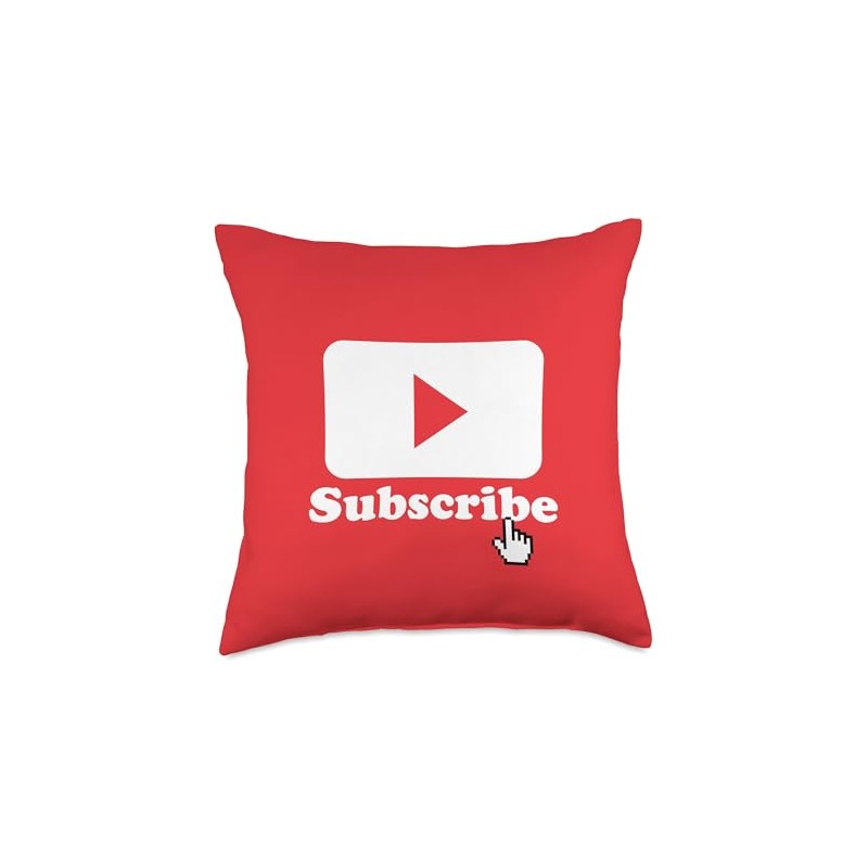 Subscribe Button Red Play Button Gifts for Content Creators Throw