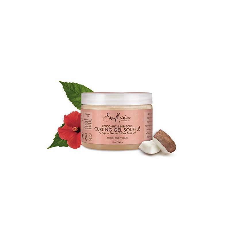 SheaMoisture Coconut & Hibiscus Curling Gel Souffle, 12 Ounce
