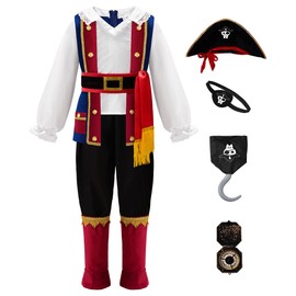 ReliBeauty Pirate Costume for Boys Costume Kids Toddler 10-12/150