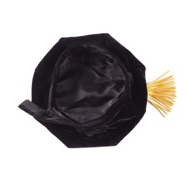 Doctoral Tam,Doctoral Cap,Doctoral Graduation Tam PhD Black Velvet 8-Sided with Gold Bullion Tassel