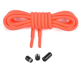 Mount Swiss - Elastic Shoelaces with Metal Capsules Laces without Tying Quick Lacing System - 120 cm Can Be Shortened Individually - With Capsules for Trainers,, neon pink