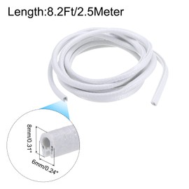 uxcell Edge Trim White U Shape Edge Protector Rubber with Steel Clips Fits 1/64"-1/16" Edge 8.2Ft/2.5Meter Length Door Edge Guards