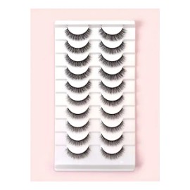 10 Pares Pestañas Postizas Maquillaje 3d Tipo Mink Naturales