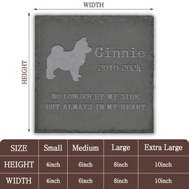 Lynasoi Dog Memorial Stone Dog Headstone - Memorial for Dog - Keepsake for Dog - Loss of Dog - Pet Remembrance Dog - in Memory of Dog (Square)