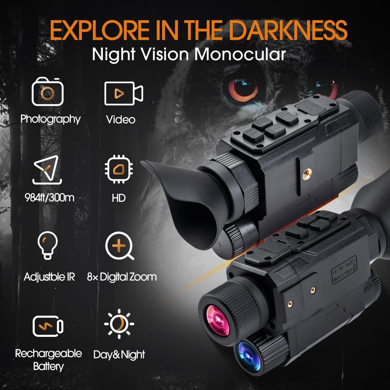 YUANZIMOO Head-Mounted Night Vision Monocular Digital Infrared Monocular