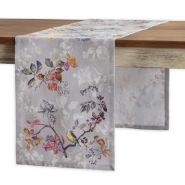 Maison d' Hermine Equinoxe - Grey 100% Cotton Table Runner Farmhouse Tabletop Cover for Home Kitchen Dining Décor Parties Family Dinners Wedding Thanksgiving/Christmas (37cm x 180cm)