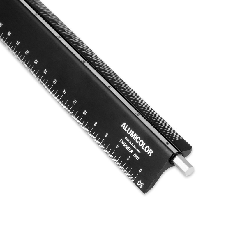 Alumicolor Select-a-Scale Engineer Drafting Tool w/Rotating Calibration Rod (6IN, Blue)