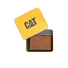 Caterpillar Men's Card Holder with Emboss Logo, Tan, Tan, Card Holder with Emboss Logo