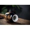 Black Vases Chinese Ceramic Flower Vase Decorated with Peony Design