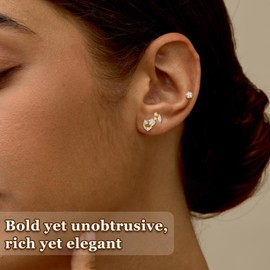 Zodiac Constellation Flat Back Stud Earrings – 14K Gold Plated Surgical Steel Studs with CZ, Dainty Screw Back Earrings for Women, Stainless Steel Flatback Stud Set Inspired Horoscope Jewelry Gifts (Scorpio (2pcs Single Earring Not a Pair))