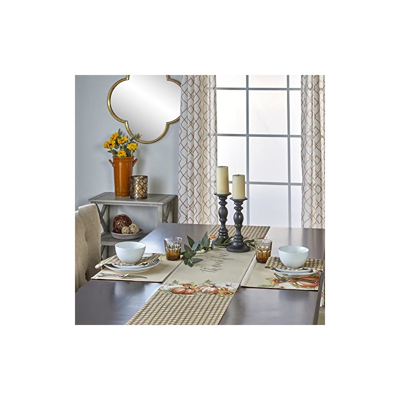 SKL Home Harvest Autumn Pumpkins Placemat (4-Pack), Natural, Large