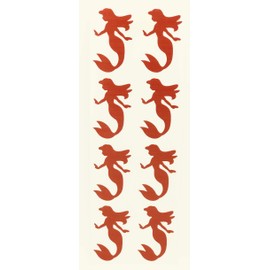 Royal Green Mermaid Stickers for Girls 2 inch (50mm) in Red - 40 Pack