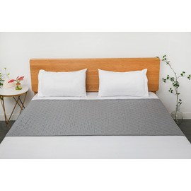 GRUENERDE Waterproof Bed Pad with Tucks | Premium Quality Washable Bed Wetting Sheet for Adults or Children | Reusable Incontinence Bed Pads Fits Single Size Beds(100x100+45cm) Grey