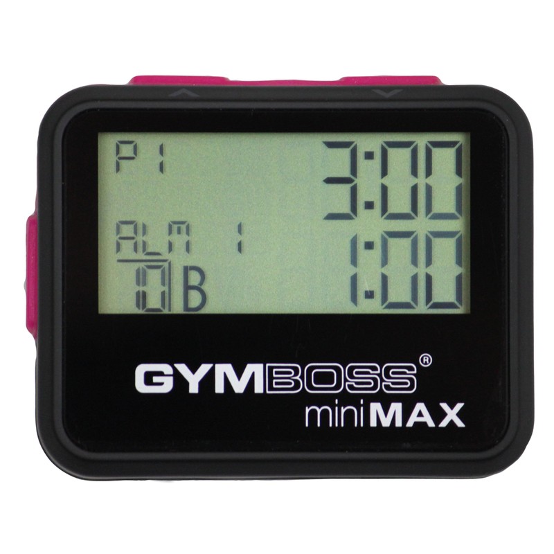 Gymboss miniMAX Interval Timer and Stopwatch - BLACK / PINK