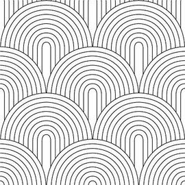 HaokHome 96033 Peel and Stick Wallpaper Abstract Rainbow Black/White Removable contactpaper for Home Bathroom Decorations 17.7in x 9.8ft