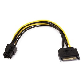 Monoprice 8inch SATA 15pin to 6pin PCI Express Card Power Cable [Electronics]