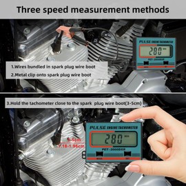 Drehzahlmesser Motorsäge Benzinmotor Rasenmäher Clip-Drehzahlmesser Wartung Messgerät Kettensäge RPM Tachometer Tacho Fahrrad Kabellos Traktor-Generator Digitaler Induktiver Drehzahlmesser