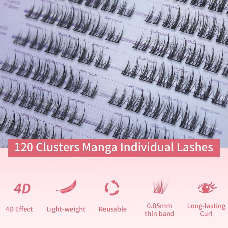 Painting Diary Pack of 120 Individual Eyelashes, 9-12 mm D