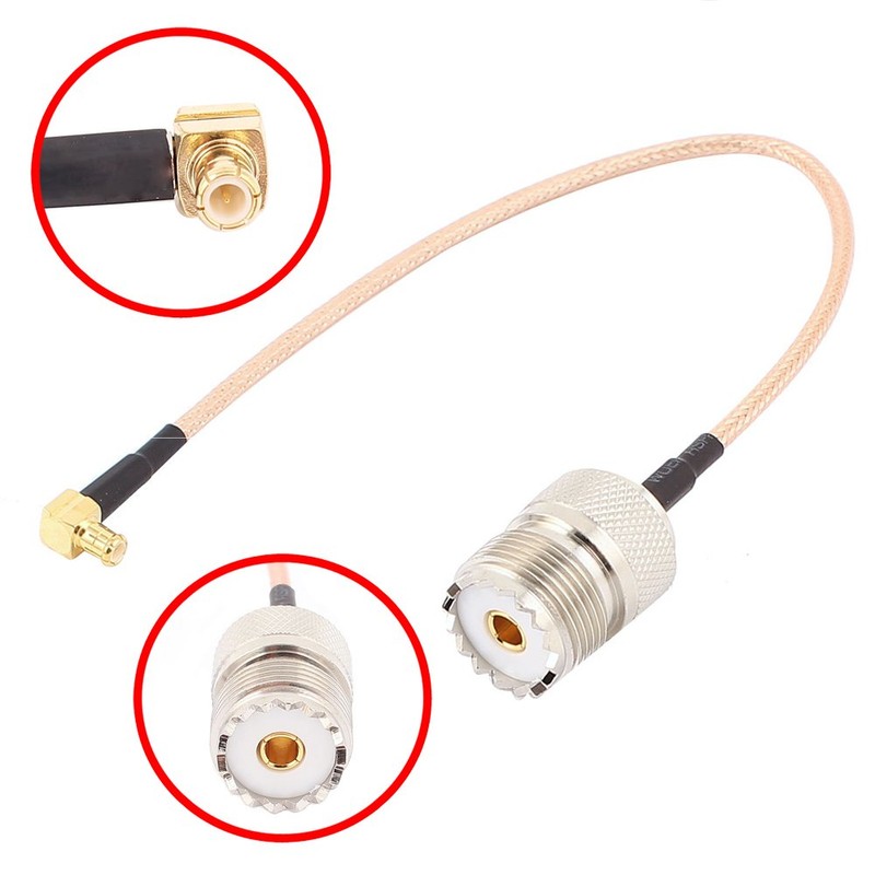 TengKo RG316 Cable Adapter, 0.7ft HF Coaxial Cable UNF Socket