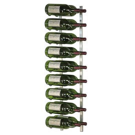 VintageView W Series Mag Rack (Wall Mounted Bottle Rack for Magnum and Champagne Storage (Brushed Nickel, Double Depth (18 Bottles))