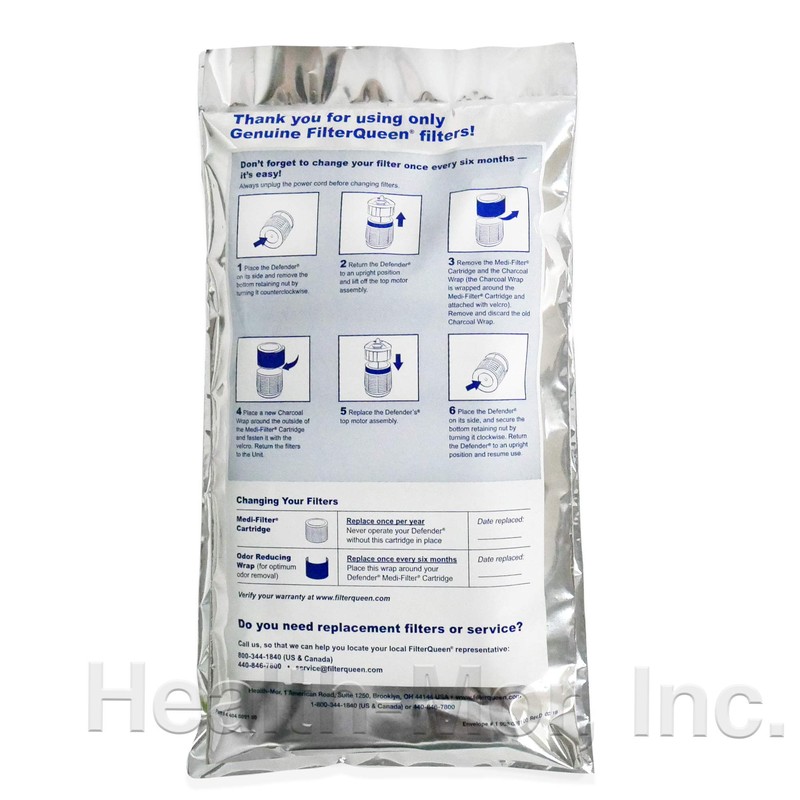 FilterQueen Defender Air Purifier Replacement Filter, Activated Charcoal Pre-Filter Wrap,
