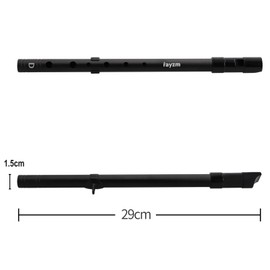 Rayzm Tin Whistle/Irish Whistle, D-Key 6-Hole Aluminum Penny Whistle for Beginners (Black)