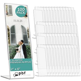 Photo Booth Frames - Plastic Photo Booth Frames with Inserts 2x6 Slanted L Photo Strip Value Pack (100 Pack)